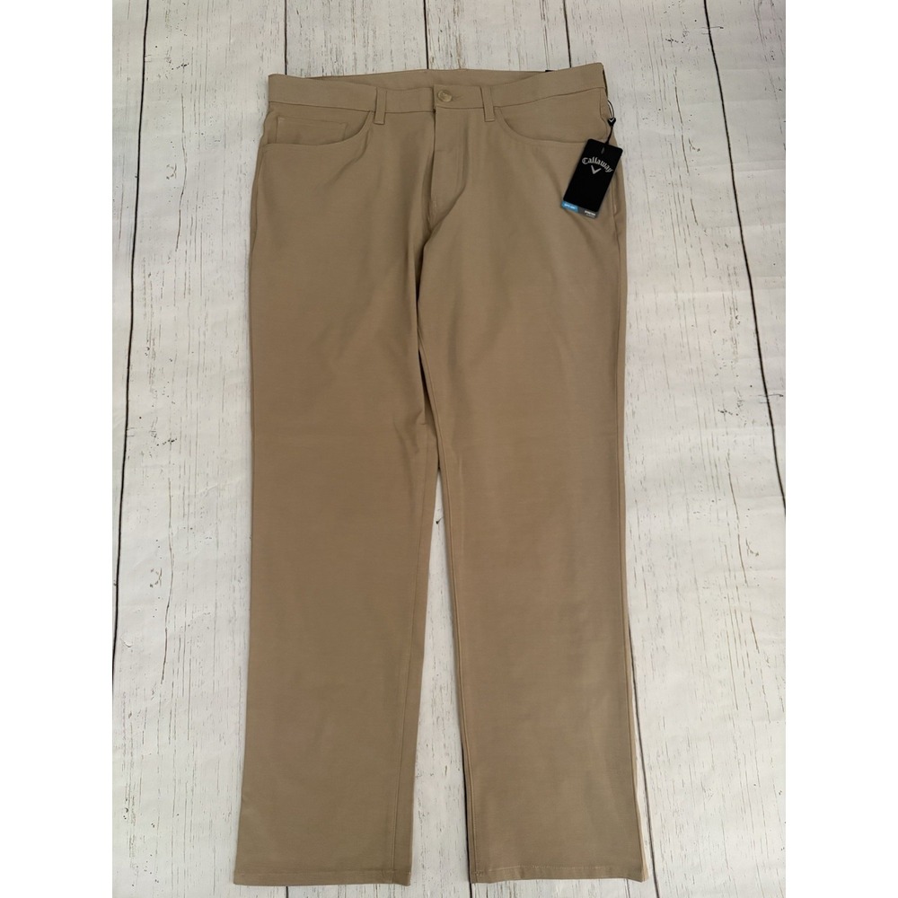 Callaway Opti-dri 5-Pocket Golf Lightweight Pants Tapered 38‎ X 30 Khaki